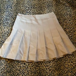 pleated khaki mini skirt